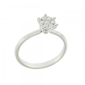 Solitaire ring White gold K18 with diamonds Brilliant cut Code 008986