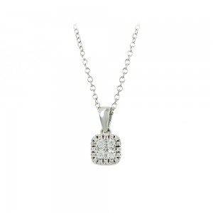 Diamond necklace White gold K18 Brilliant cut Code 009019