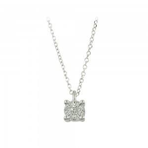 Diamond necklace White gold K18 Brilliant cut Code 009020