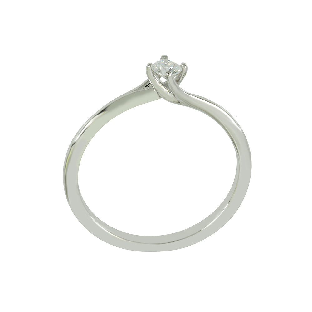 Solitaire ring White gold K18 with diamond IGL Certification Code 010732
