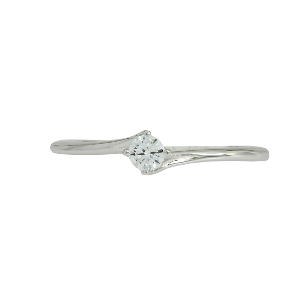 Solitaire ring White gold K18 with diamond IGL Certification Code 010732