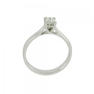 Solitaire ring White gold K18 with diamond IGL Certification Code 010735
