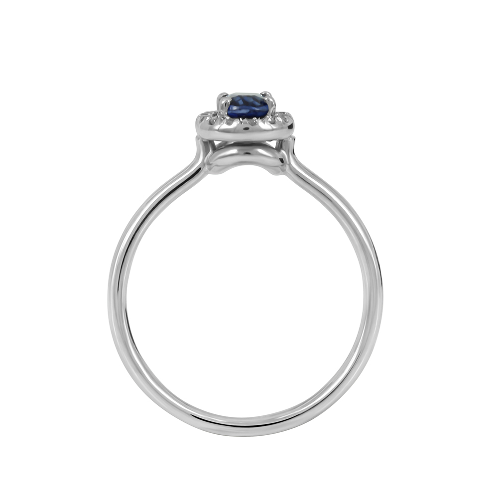 Diamond ring Rosette White gold K18 with Sapphire and Diamonds Code 011182