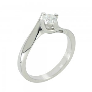 Solitaire ring White gold K18 with diamond Code 011856