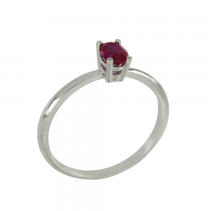 Woman's ring White gold K18 LAB GROWN Ruby Code 011871