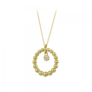 Necklace Yellow gold K18 with diamonds Code 012626