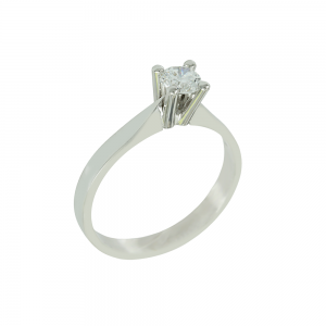 Solitaire ring White gold K18 with LAB GROWN diamond IGI Certification Code 012659