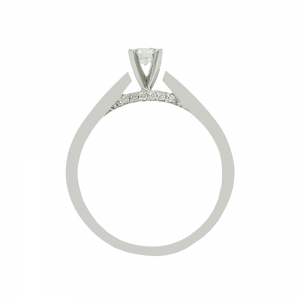 Solitaire ring White gold K18 with diamonds Code 012661