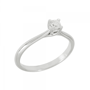 Μονόπετρο δαχτυλίδι Λευκός χρυσός Κ18 με Διαμάντι Κωδικός 013194