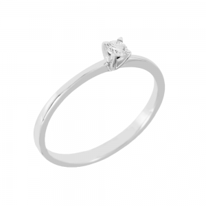 Μονόπετρο δαχτυλίδι Λευκός χρυσός Κ18 με Διαμάντι Κωδικός 013195