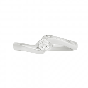 Μονόπετρο δαχτυλίδι Λευκός χρυσός Κ18 με Διαμάντι Κωδικός 013198