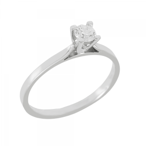 Μονόπετρο δαχτυλίδι Λευκός χρυσός Κ18 με Διαμάντι Κωδικός 013201