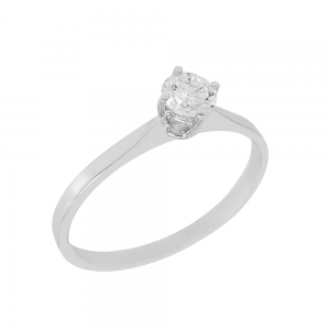 Μονόπετρο δαχτυλίδι Λευκός χρυσός Κ18 με διαμάντι πιστοποίησης IGI Κωδικός 013203