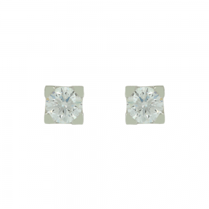 Diamond earrings White gold K18 Brilliant cut Code 013208