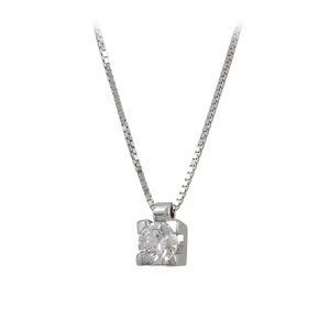 Necklace White gold  K18 with diamond Code 013211