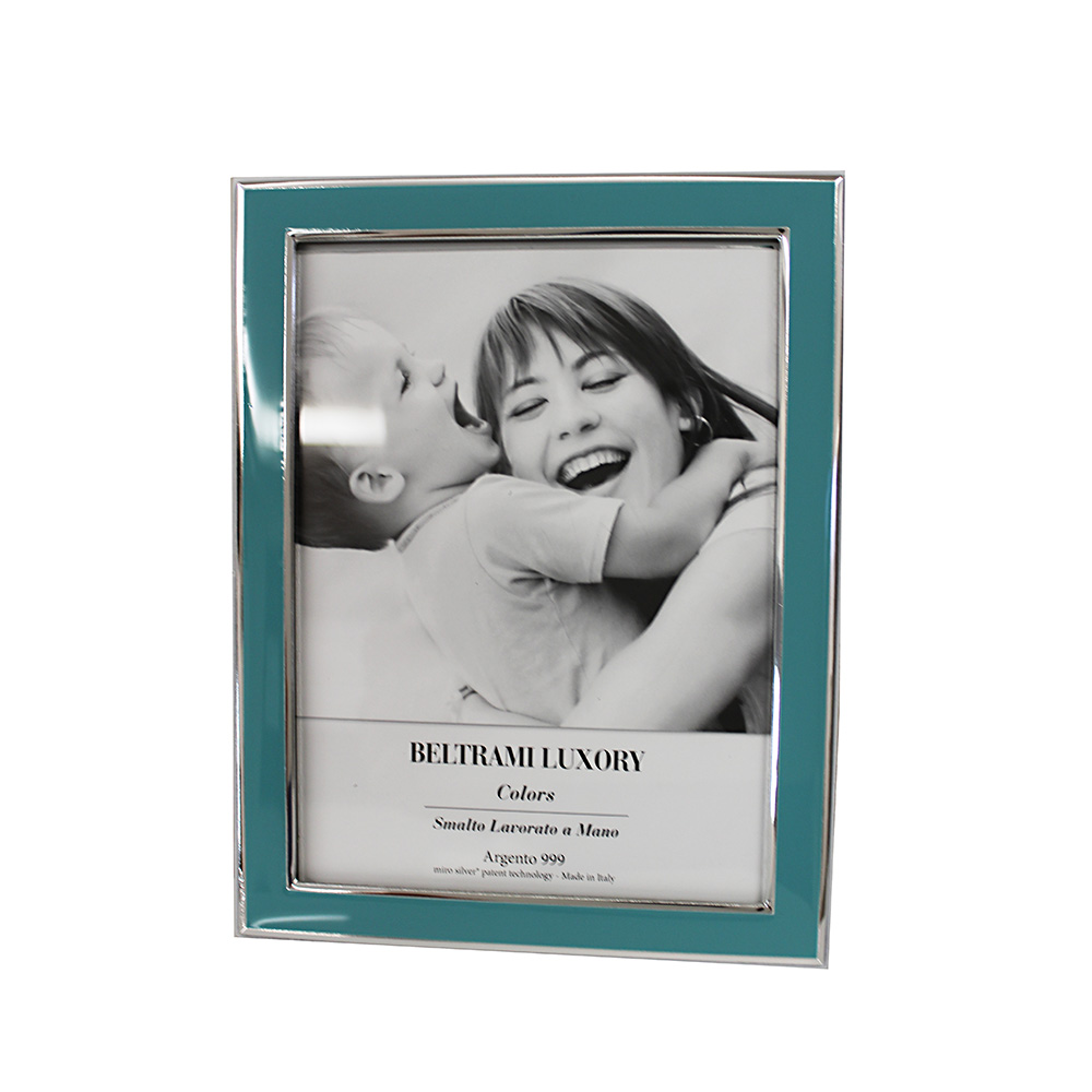 Photo phrame made of silver 925 with enamel Code 008803 Beltrami Frame dimension 22cm x 17cm