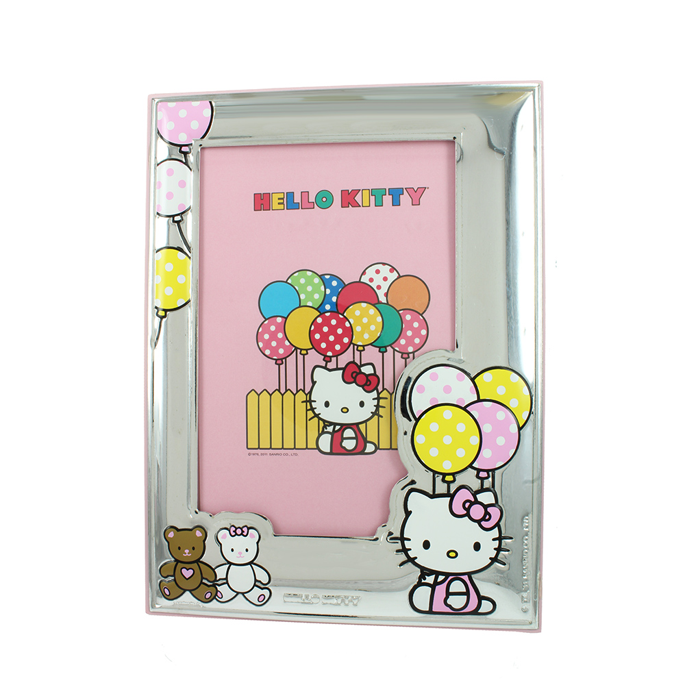 Σετ ασημένια παιδική κορνίζα Hello Kitty με στυλό Κωδικός 007526