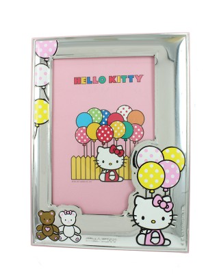 Σετ ασημένια παιδική κορνίζα Hello Kitty με στυλό Κωδικός 007526