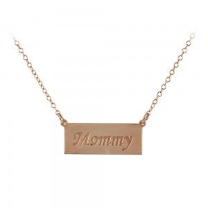 Necklace of Silver 925  Mommy Pink gold plated Code 007371