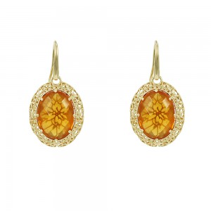 Earrings of  yellow gold plated Silver 925 Code 007377