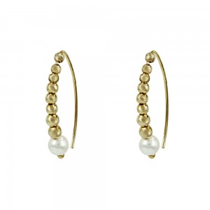 Earrings of  yellow gold plated Silver 925 Code 007379
