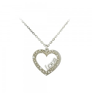 Necklace of Silver 925 Love White gold plated Code 007649