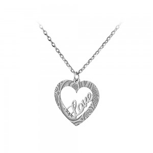 Necklace of Silver 925 Love White gold plated Code 007651