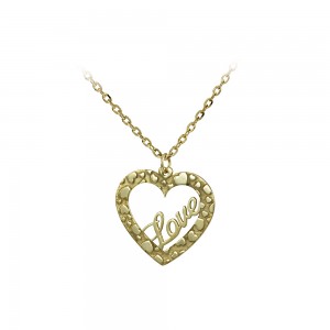 Necklace of Silver 925 Love Yellow gold plated Code 007655