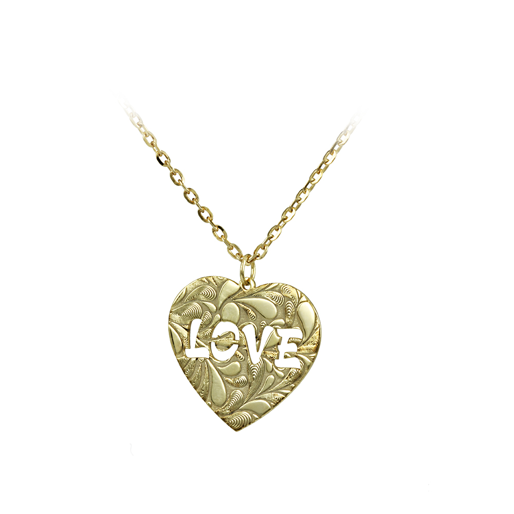 Necklace of Silver 925 Love Yellow gold plated Code 007657