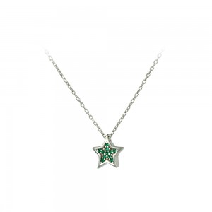 Necklace of Silver 925 Star shape Plated Code 007733