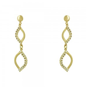 Earrings of  yellow gold plated Silver 925 Code 007737