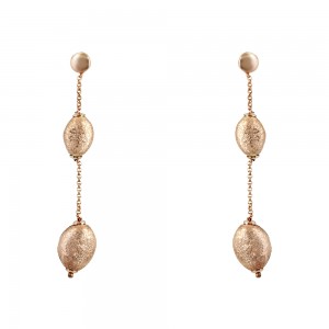 Earrings of  pink gold plated Silver 925 Code 007739