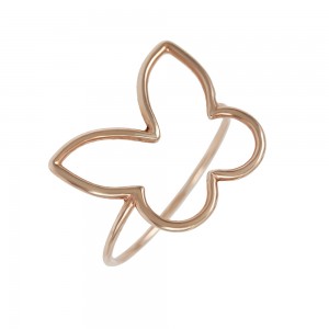 Ring of Silver 925 Pink gold plated Butterfly shape Code 007794