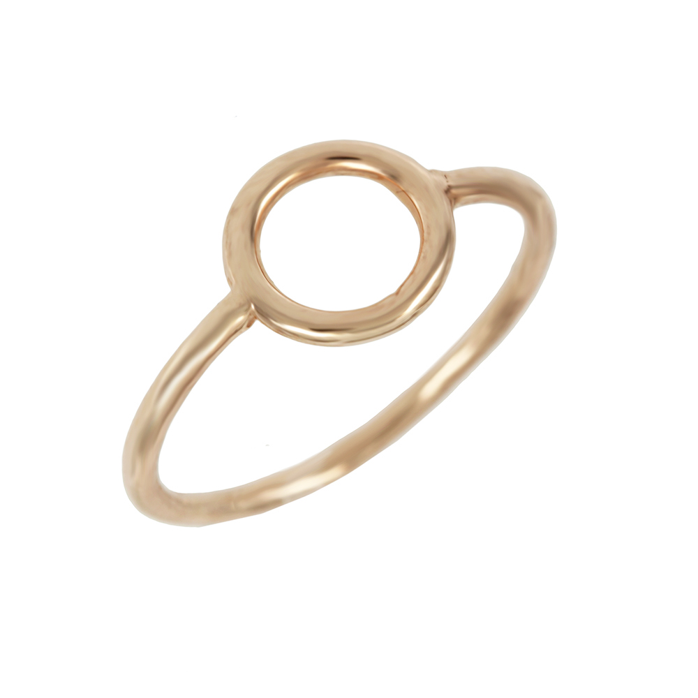 Δαχτυλίδι από ασήμι 925 βαθμών Κύκλος Επιχρυσωμένο με ροζ χρυσό Κωδικός 007796