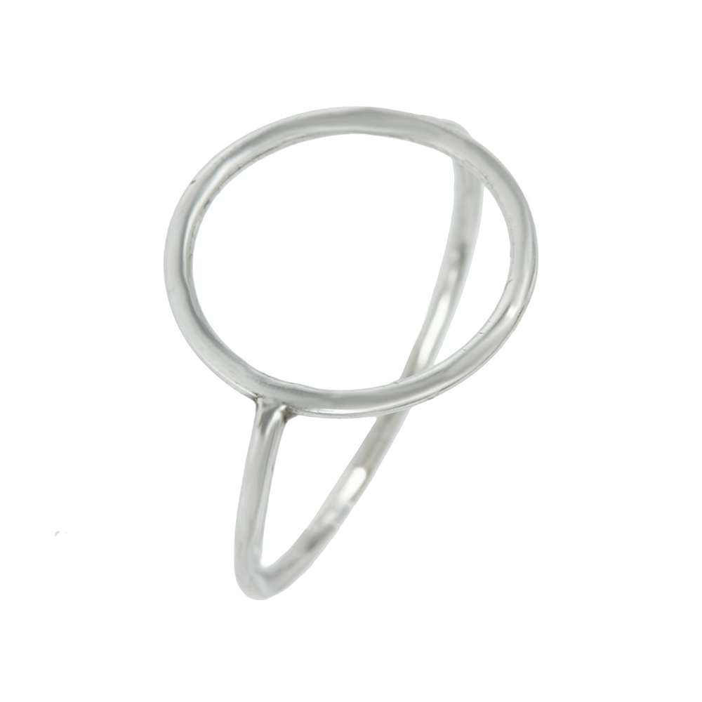 Ring of Silver 925 White  gold plated Cycle shape Code 007797