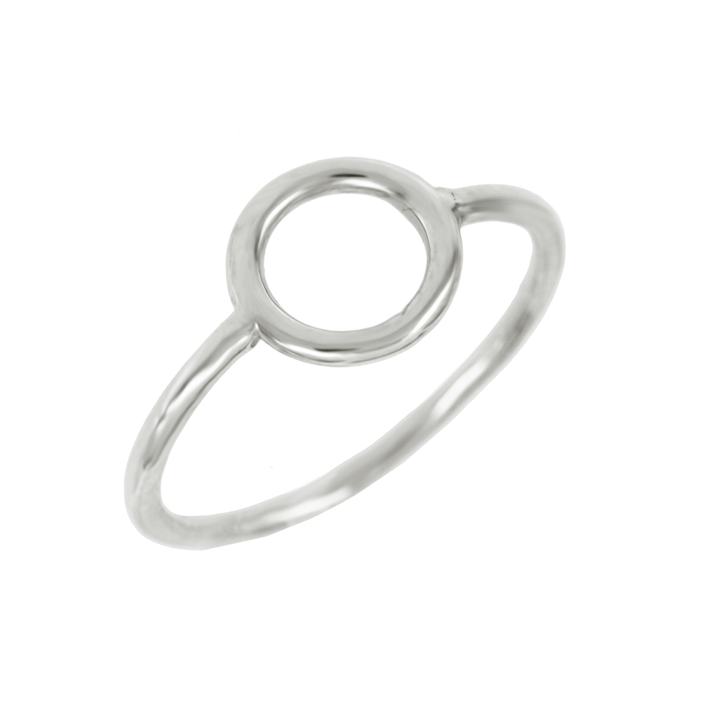 Ring of Silver 925 White  gold plated Cycle shape Code 007798