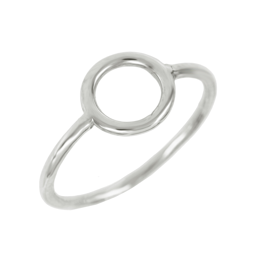 Ring of Silver 925 White  gold plated Cycle shape Code 007799