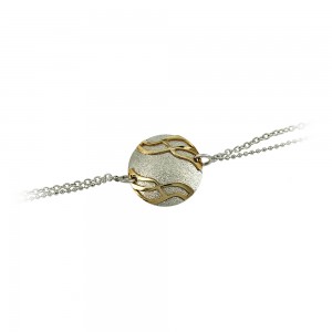 Bracelet of 925 Silver White and Yellow gold plated Code 007845