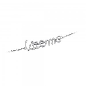 Bracelet of Silver 925 Kiss me White gold plated Code 007850