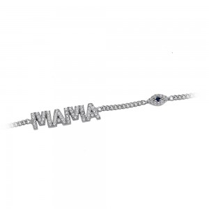 Bracelet of Silver 925 Mommy with eye motif Plated Code 007905