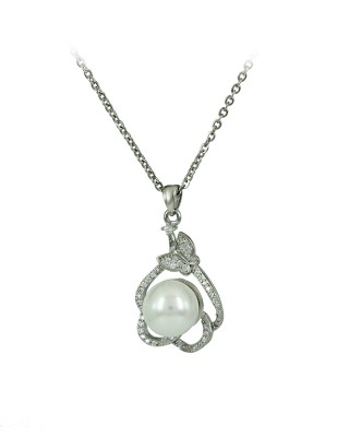 Necklace of Silver 925 shape White gold plated Code 007922