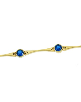 Bracelet of 925 Silver Yellow gold plated Code 009166