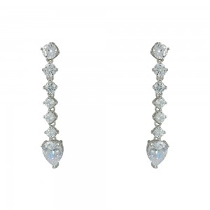 Earrings of Silver 925 White gold plated Code 009195