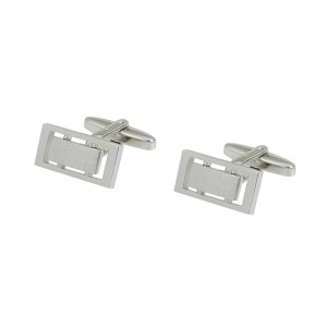Men’s cufflinks of Silver 925 White gold plated Code 009454