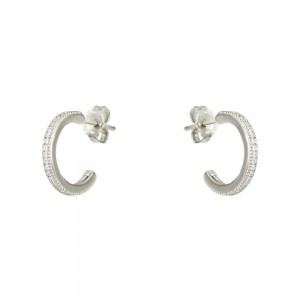 Earrings of white gold plated Silver 925 Code 009512