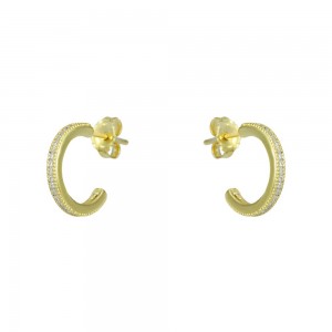 Earrings of yellow gold plated Silver 925 Code 009513