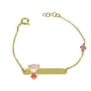 Bracelet for baby Girl Silver 925 degrees Yellow gold plated Code 010833