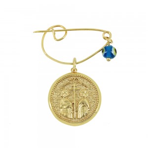 Κωνσταντινάτο με καρφίτσα Ασήμι 925 βαθμών Επιχρυσωμένο με κίτρινο χρυσό Κωδικός 010893