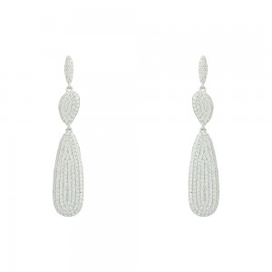 Earrings of Silver 925 White gold plated Code 010951