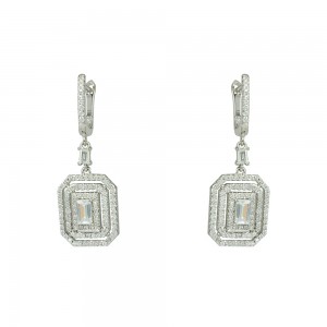 Earrings of Silver 925 White gold plated Code 010959